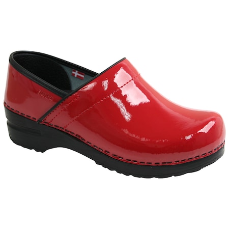 Sanita Women's Closed Back Clog, Patent leather Upper, Polyurethane Outsole, Red, Size 8.5-9 W 457111-004-40